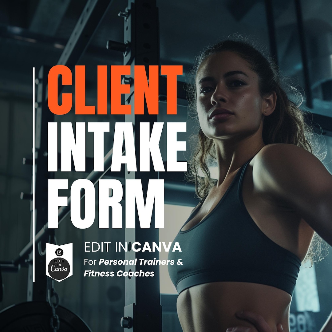 Personal Trainer Client Intake Form Canva Template for Fitness Coaching ...