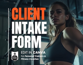 Personal Trainer Client Intake Form Canva Template for Fitness Coaching and Training Programs