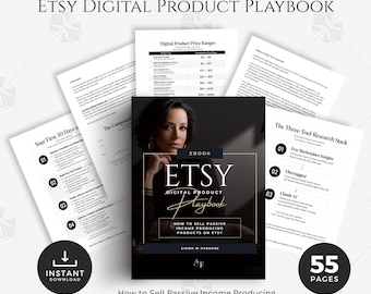 Etsy digitaal product-playbook | 55 pagina's tellende pdf-gids passief inkomen voor coaches, makers en ondernemers