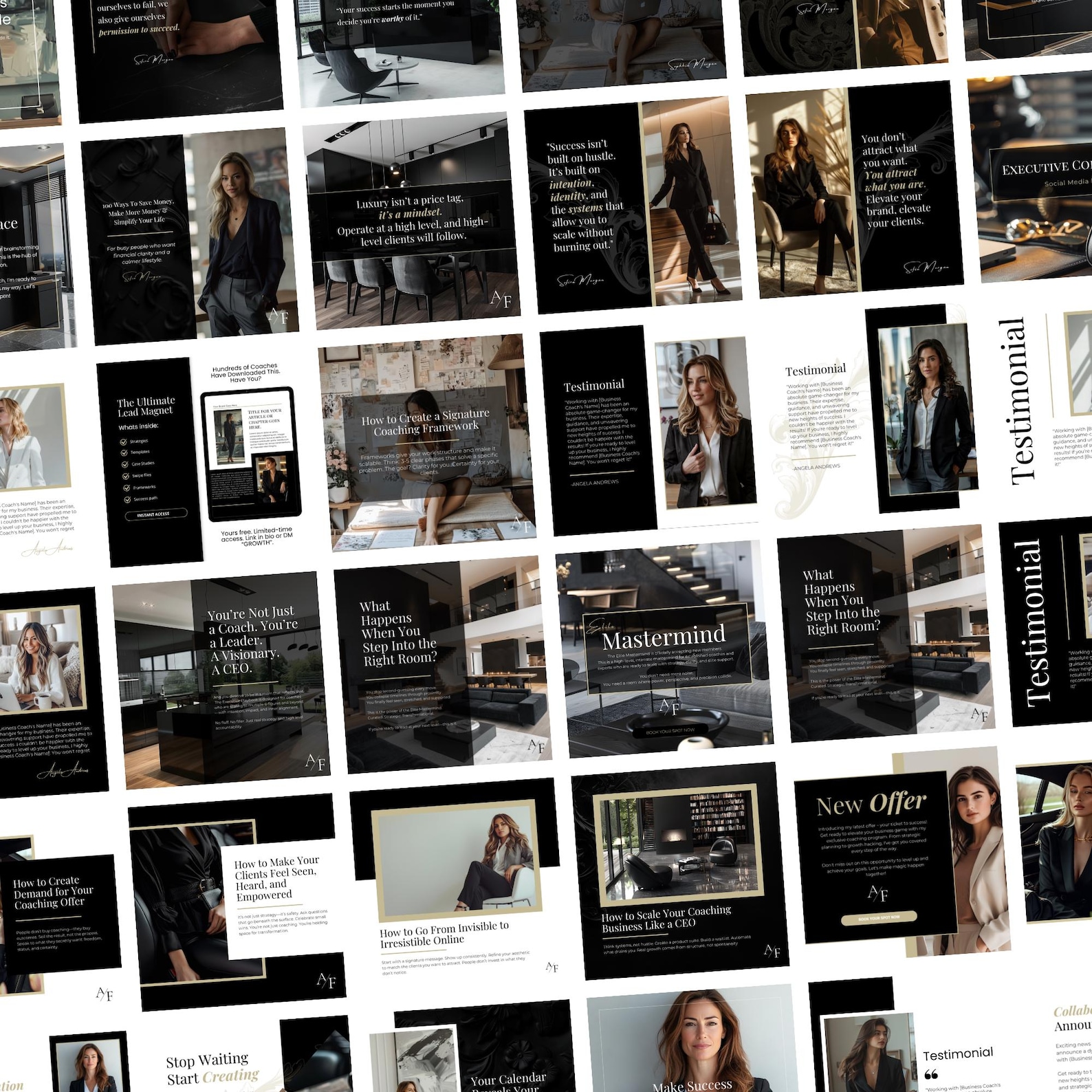 Luxe Social Media Canva Templates: Executive Coach Instagram Posts (60 ...