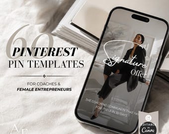 Pinterest-pinsjablonen voor coaches | 60 bewerkbare canvasontwerpen voor vrouwelijke ondernemers
