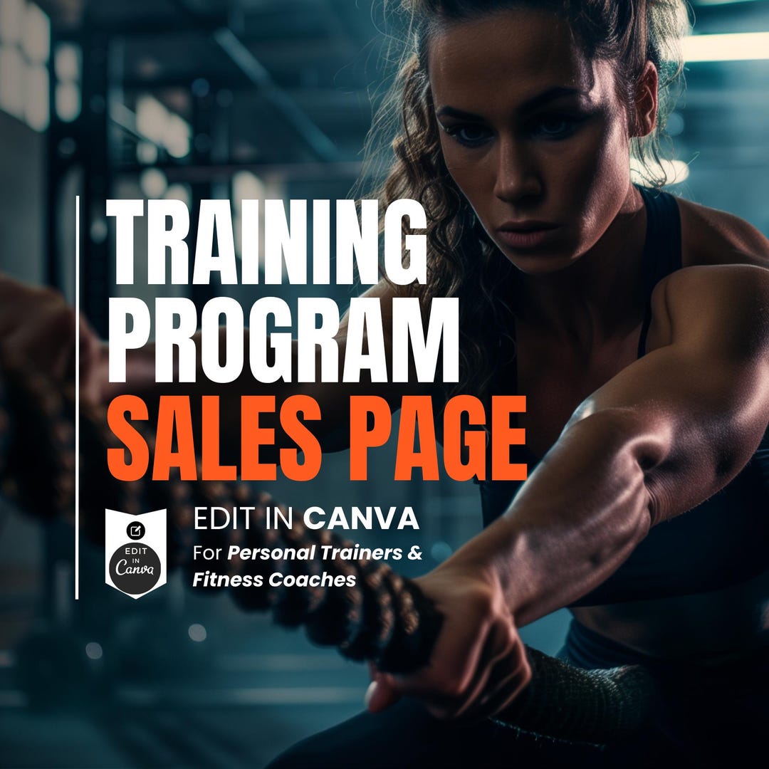 Personal Trainer Canva Sales Page Template for Fitness Coaches ...