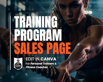 Personal Trainer Canva Sales Page Template for Fitness Coaches & Strength Training Programs