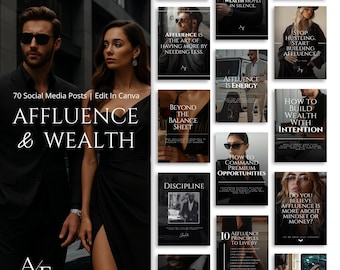Wealth & Affluence Social Media Post | 70 Canva Templates for Business Coaches and Financial Advisors