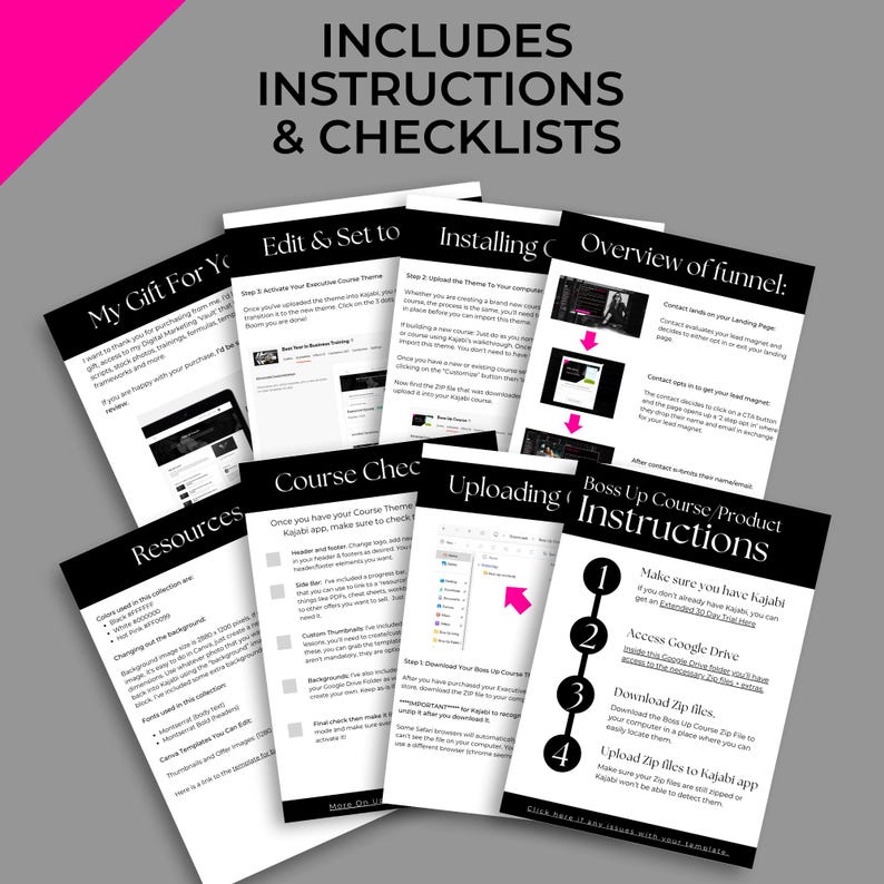 Checklist Uploading Bold Kajabi Template Bundle – Website, Sales Page & Funnel for Coaches ...