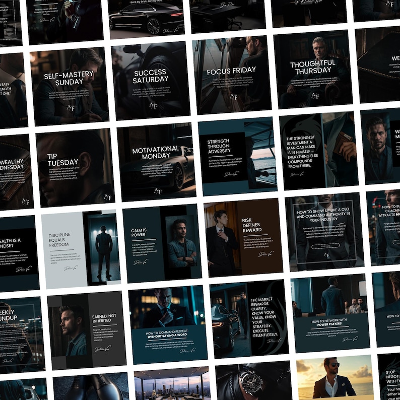 Dominion Canva template pack – motivational, leadership, business and wealth quote social media posts