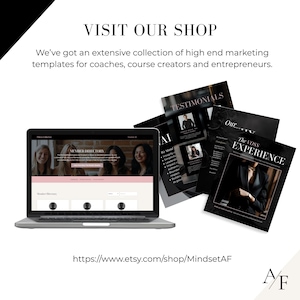 Screen shot of my other Canva and Kajabi template listings