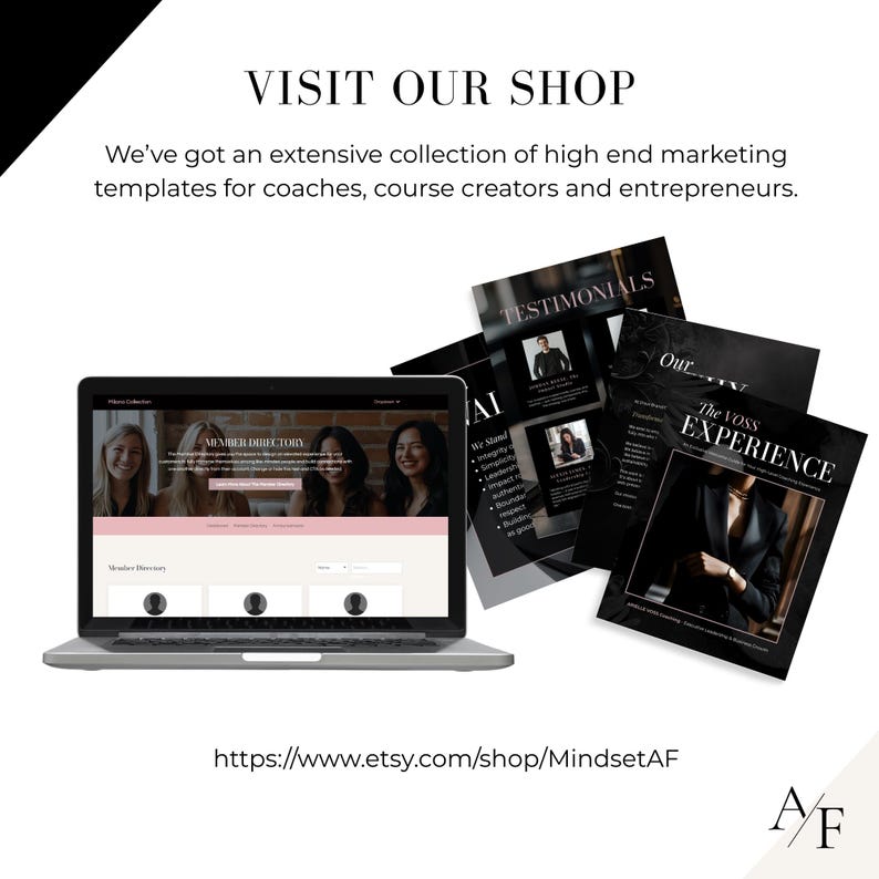 Screen shot of my other Canva and Kajabi template listings