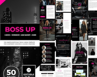 Boss Up canva e-boeksjabloon: magneet en werkboek (53 pagina's)