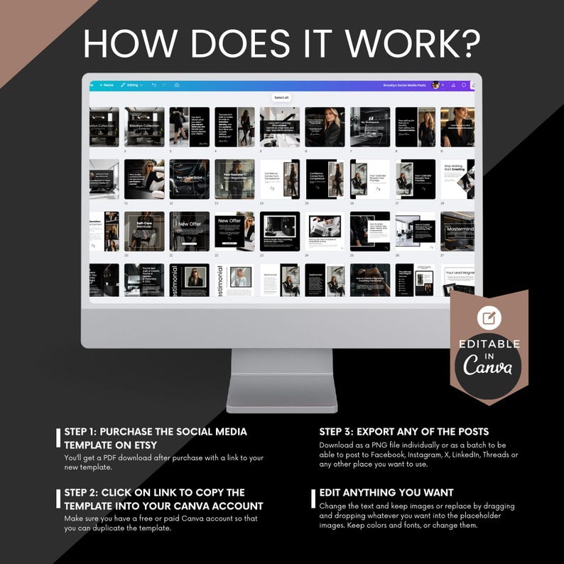 How Dominion Canva social media templates work – editable in Canva for business and executive coaches
