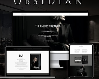 Kajabi Website Template for Coaches | 16 Page Dark Luxury Executive Website Design