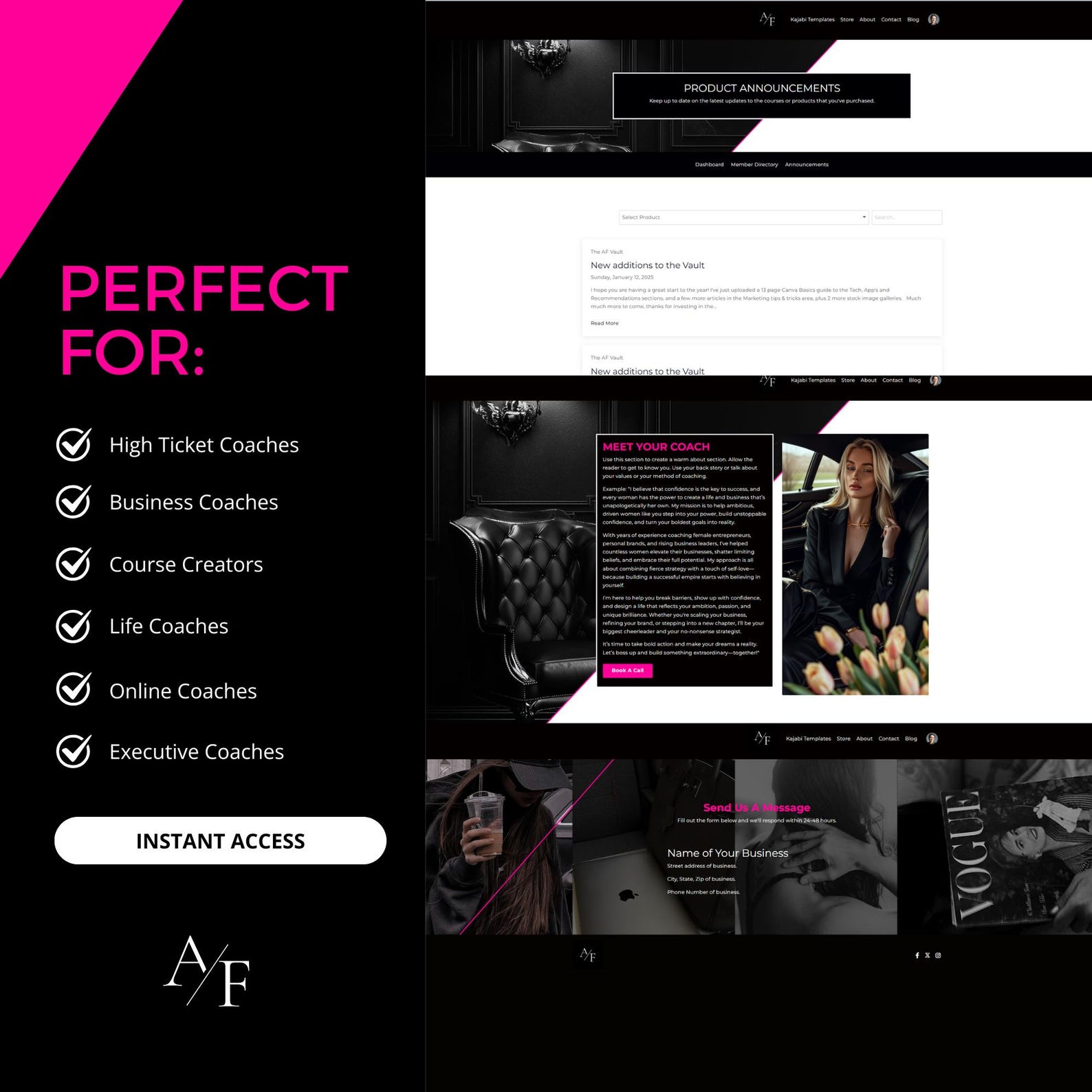 Kajabi Website Template for Coaches Kajabi Website Theme Woman