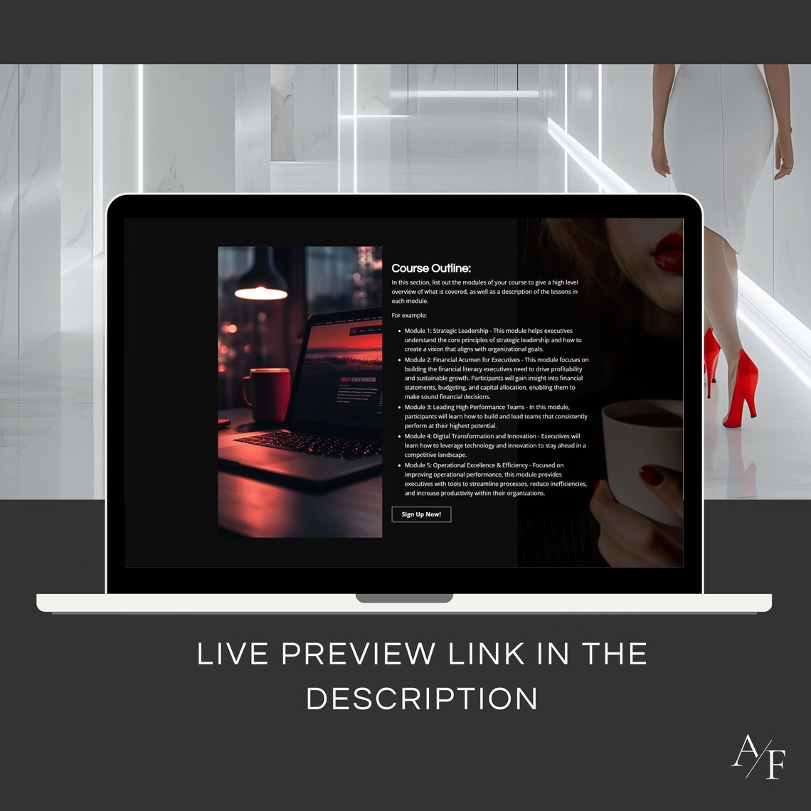 Highend Kajabi Sales Page Template Sophisticated & Elegant Kajabi
