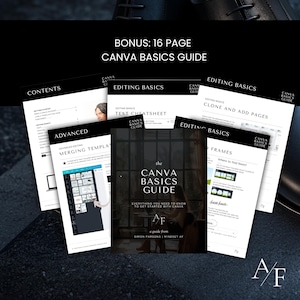 Dominion Canva template bonus – 16 page Canva basics guide for editing social media templates