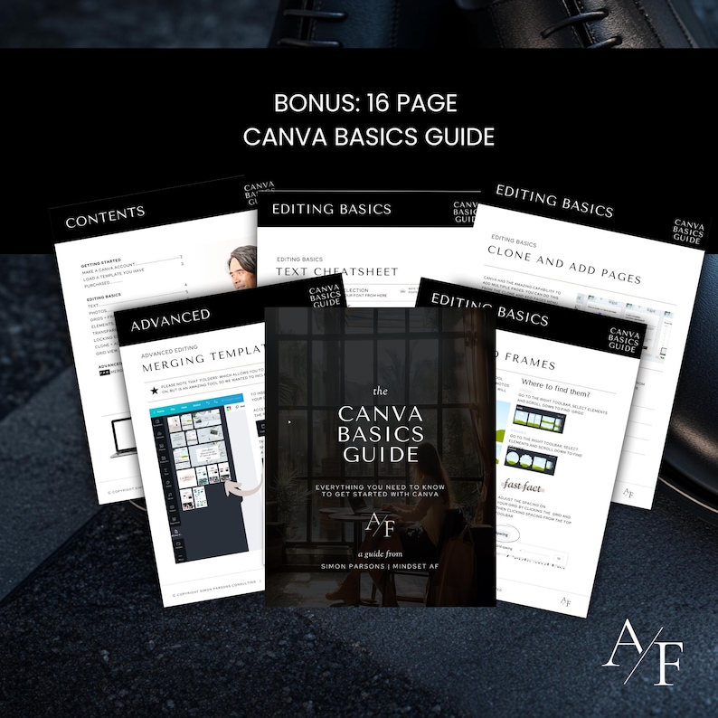 Dominion Canva template bonus – 16 page Canva basics guide for editing social media templates