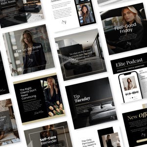 Luxe Social Media Canva Templates: Executive Coach Instagram Posts (60 ...