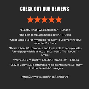 Compilation of Etsy Canva Template reviews for my shop
