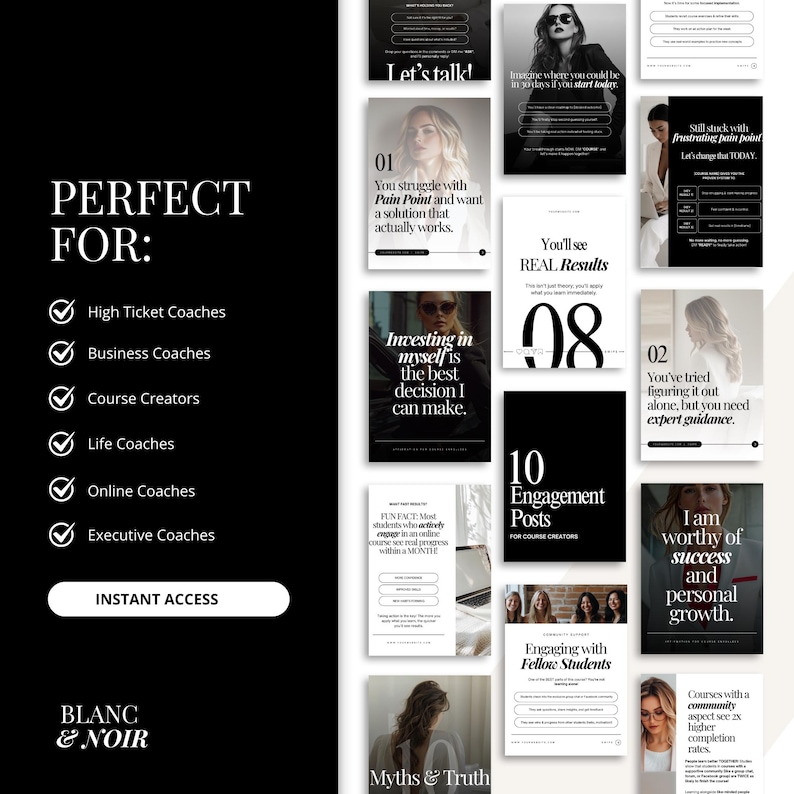Canva Social Media Templates for Coaches & Course Creators | 110 ...