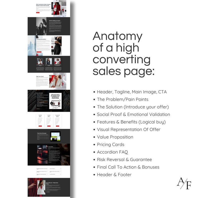 Highend Kajabi Sales Page Template Sophisticated & Elegant Kajabi