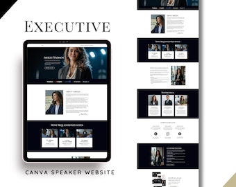 Executive Speaker & Podcaster Website Landing Page Canva Template