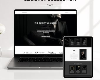 Kajabi-websitesjabloon voor coaches | Donker, luxe executive websiteontwerp met 16 pagina's