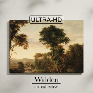 Creek Crossing | DOWNLOADABLE PRINTABLE wall art | Crossing the Ford | 300 DPI ultra hd | vintage sunny 19th-century painting in warm colors