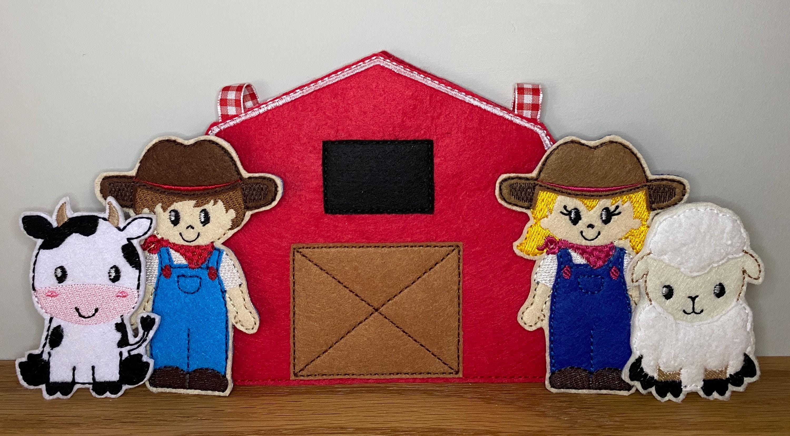 Old Macdonald Farm Finger Puppet Set With Barn Bag - Etsy