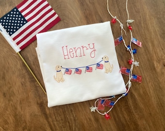 Patriotic Pups Personalized Shirt – 4th of July, Memorial Day, USA Celebration