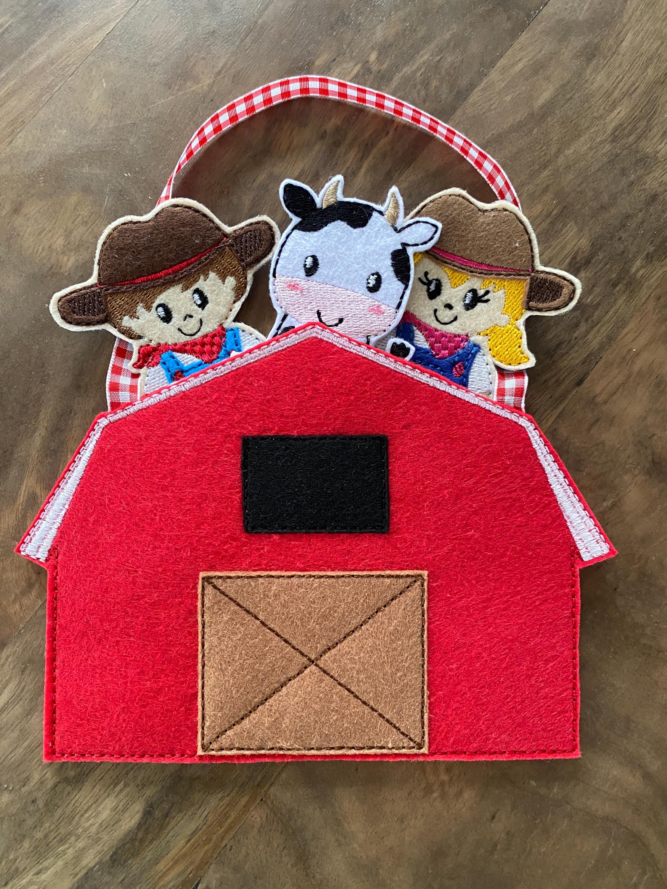 Old Macdonald Farm Finger Puppet Set With Barn Bag - Etsy
