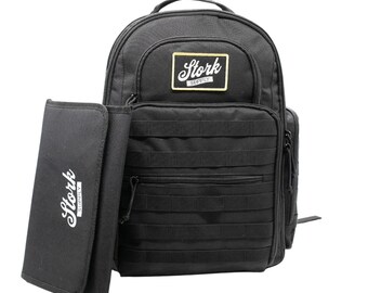 Stork Supply Diaper Bag with Changing Station - Multifunctional Waterproof Diaper Bag Backpack, Stylish Baby Bag for Dad and Mom