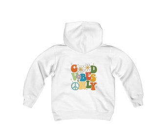 Youth Hooded Sweatshirt/ Retro/ Good Vibes Only