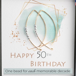 50th Birthday Gift for Women,50th Birthday Jewelry,50th Birthday Present,50th Birthday Earrings,Milestone Birthday For Her,Handmade USA