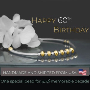 60th Birthday Gift for Women 60th Birthday Jewelry 60th Birthday bracelet 60th Birthday Present Milestone Birthday For Her Handmade USA