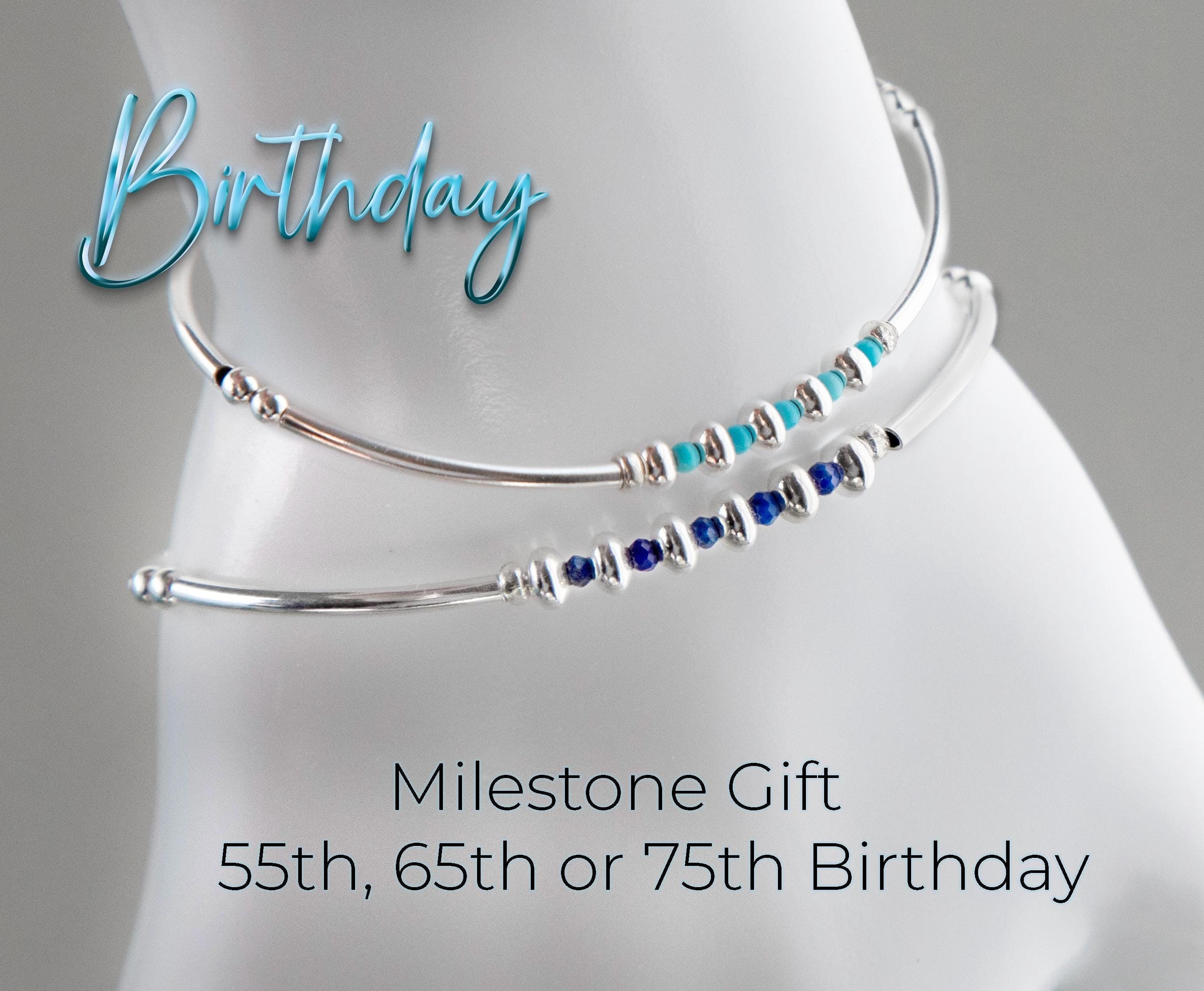 Sterling Silver Gemstone Bracelet: Milestone Birthday Gift, Handmade ...