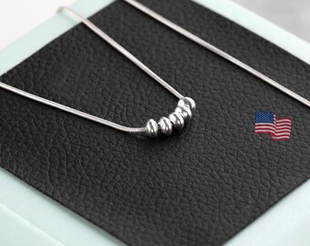 Delicate, Stylish Snake Chain NecklaceFor Her,Minimalist,Classic, full SterlingSilver or Silver and 14 Karat Gold Filled Beads! Handmade USA