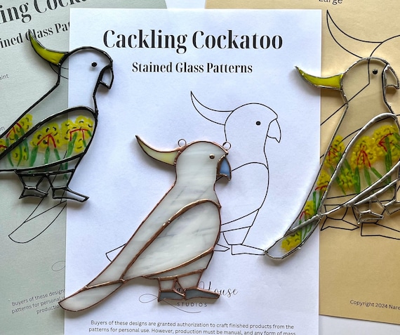 Cockatoo Stained Glass!Pattern: Easy Hobby Project (Digital Download)