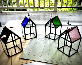 Stained Glass Church Pattern PDF | 3D Chapel Cottage | Beginner Copper Foil | Instant Download | Easy