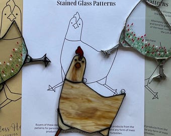 Chicken Stained Glass!Pattern: Medium Skill (Digital Download)