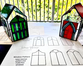 Tall Stained Glass Church Pattern PDF | 3D Intermediate | Intricate Windows | Copper Foil | Instant Download