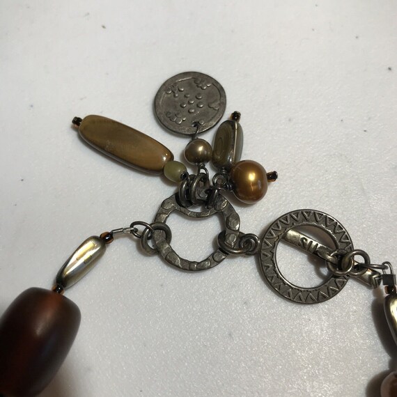 Silpada Sterling Silver Bracelet Pearl Shell Bron… - image 3