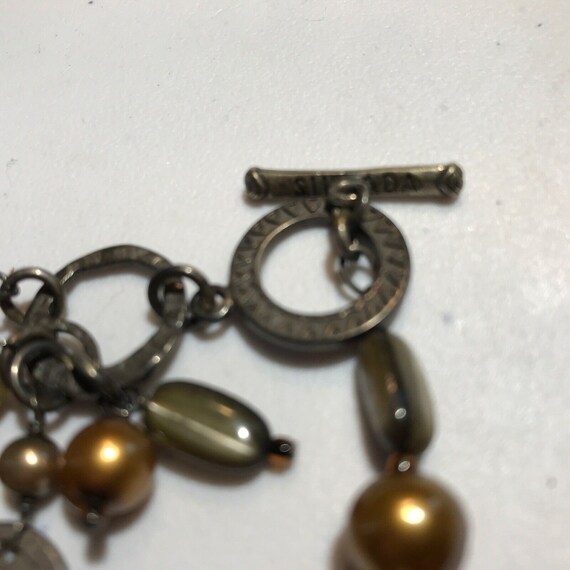 Silpada Sterling Silver Bracelet Pearl Shell Bron… - image 2