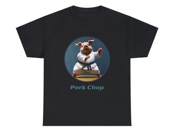 T-shirt « côtelette de porc » de porc. Coton épais unisexe.