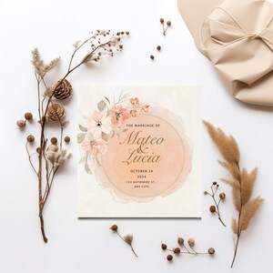 Plantilla Floral Anaranjado Pastel y Acuarela: Un diseño encantador y único