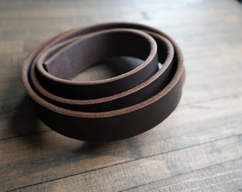 Correas de cuero para bridas Havana de curtido vegetal, 12-14 oz, pieles americanas curtidas en Estados Unidos. Correas de cuero de primera calidad con bordes biselados, listas para la confección de cinturones.
