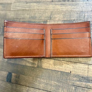 Billetera plegable de cuero de grano completo Accesorio de cuero Tarjetero Billetera Regalo para hombre Accesorio de billetera Hecho en EE. UU.