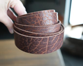 Bison Belt Blanks Buffalo Leather Full Grain Handmade American Made Leather Belt Leather Blank Straps Leathercrafting Supply Leather DIY