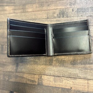 Billetera plegable de cuero de grano completo Accesorio de cuero Tarjetero Billetera Regalo para hombre Accesorio de billetera Hecho en EE. UU.