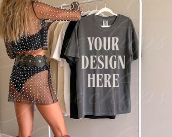 Pepper Comfort Colors 1717 Mockup C1717 Lifestyle Mock, Coastal Cowgirl, Streetwear Mockup, Pinterest Aesthetic Influencer Trendy Y2k Tshirt
