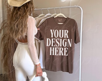 Comfort Colors 1717 Espresso Mockup, Bachelorette Shirts Mock Up Küsten Cowgirl Braut zu sein Pinterest Ästhetische Mockups für Brautparty