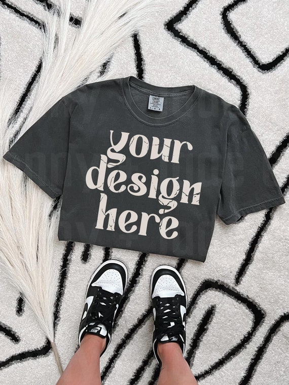 Comfort Colors 1717 Tshirt Mock Up CC1717 Pepper Mockup C1717 Shirt Mockups Styled Model Mock Ups Trendy Boho Aesthetic Flat lay Folded Mock